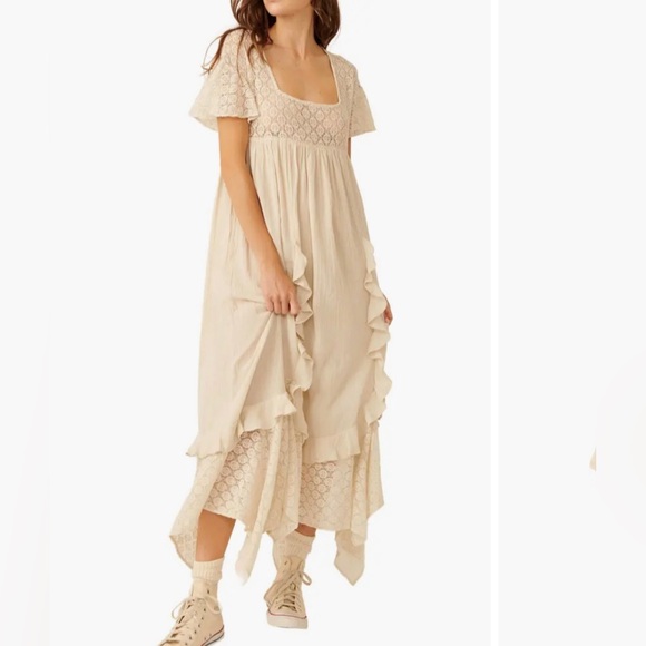 Free People Bring the Romance Handkerchief Maxi Dress Color:Navy Blazer … - Picture 1 of 9